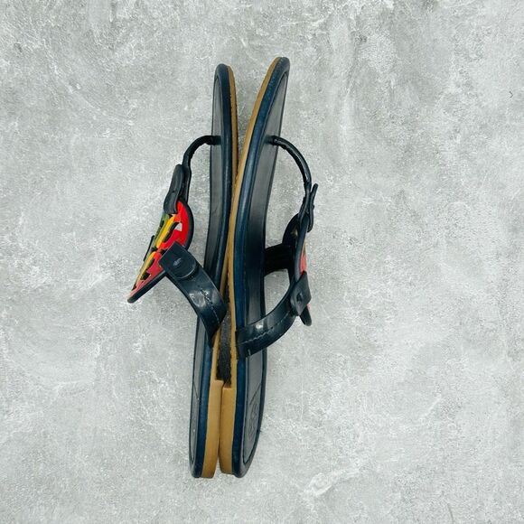 Tory Burch Miller Leather Thong Sandal Rainbow Navy US size 7 - Picture 7 of 11